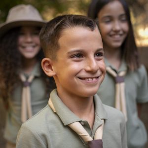 boy scouts spending time nature